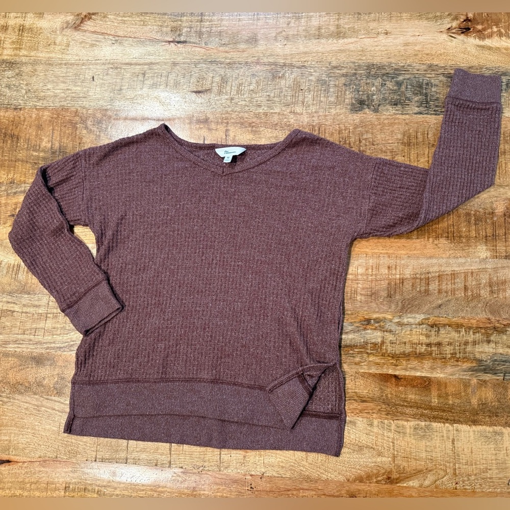 The Commons Waffle Knit Long Sleeve Shirt Size 12